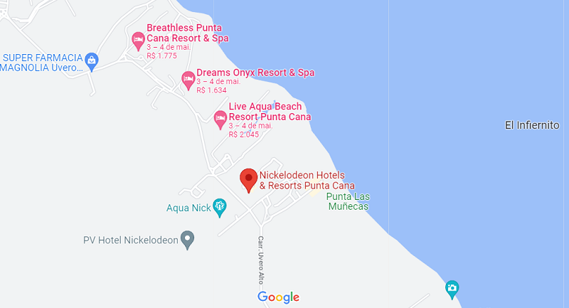 Localização do Aqua Nick em Punta Cana